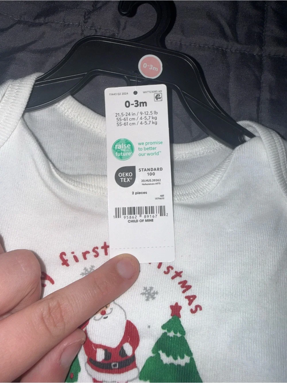 Carter's White & Red 'My First Christmas' Long-Sleeve Bodysuit Set